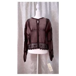 NWT Vintage Scully Genuine Soft Suede Crochet Cardigan Jacket - Size 12